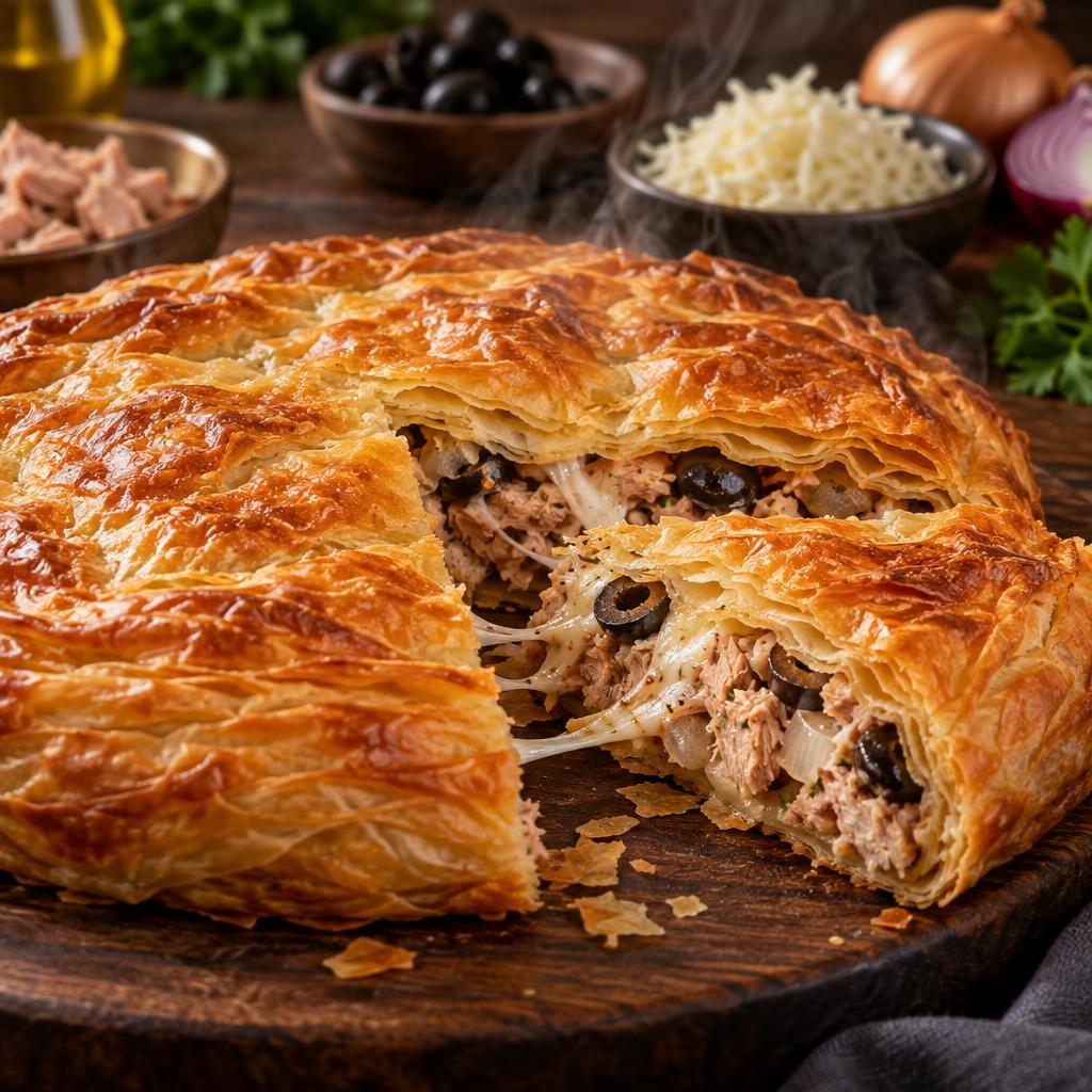 فطيرة تونة قطع